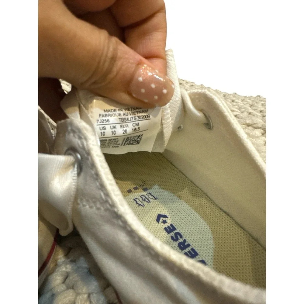 Converse White Customized Bling Pearl Embellished Size 10 Child‎ Sneaker